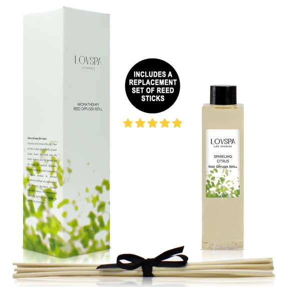 LOVSPA Sparkling Citrus Reed Diffuser Oil Refill & Replacement Reed Sticks