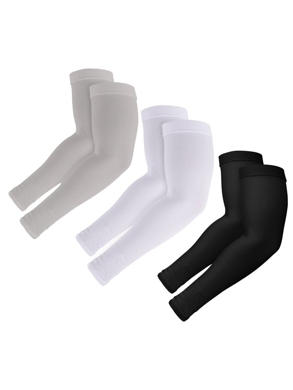 3-Pairs Outdoors Sun Protection Arm Sleeves, Sports Compression Cooling Sleeve for Men & Women, for Cycling, Driving, Outdoor Sports, Golf, Basketball Sleeves to Cover Arms