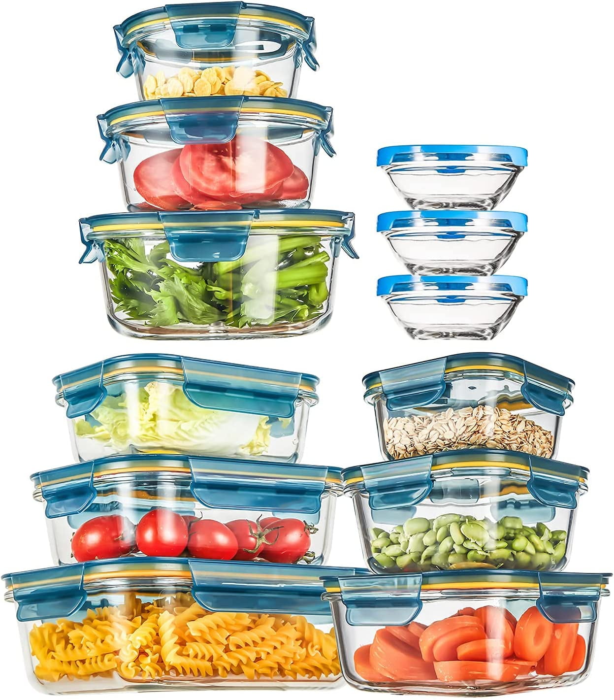 Glass Meal Prep Containers with Steam Vent Lids
