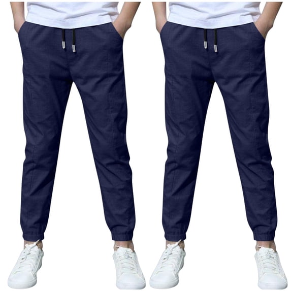 LOVZFMLL 2 Pack Boys Sweatpants Relaxed Fit Ankle Length Joggers for Casual Running Exercise Pants Elastic Waist with Pockets Little Boys Clothes 5-6 Years