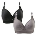 thumbnail image 1 of LOVZFMLL 2 Pack Women's Bras for Heavy Breast Ruched Comfort Soft Push Up Everyday Bras No Underwire Full Coverage Breathable Bralettes, 1 of 6