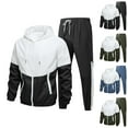 thumbnail image 1 of LOVZFMLL 2 Piece Sweatsuit Set for Men Hooded Windbreaker and Sweatpant Outdoor Hiking Exercise Hoodie and Jogger Sets, 1 of 4