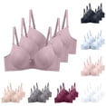 thumbnail image 1 of LOVZFMLL 3 Pack Plus Size Bras for Women Floral Comfort Underwire Bra Push Up Full Coverage Padded Bra Everyday Bralettes BM 42, 1 of 9