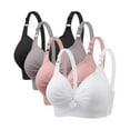 thumbnail image 1 of LOVZFMLL 4 Pack Bras for Women Solid Color Comfort Soft Breathable Bras No Underwire Push Up Full Coverage Bra Everyday Bralettes White L, 1 of 6