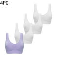 thumbnail image 1 of LOVZFMLL 4 Pack Women's Plus Size Sports Bras Breathable Push Up Workout Yoga Crop Tank Top with Built in Pads Gym Running Support Bra Purple S, 1 of 5