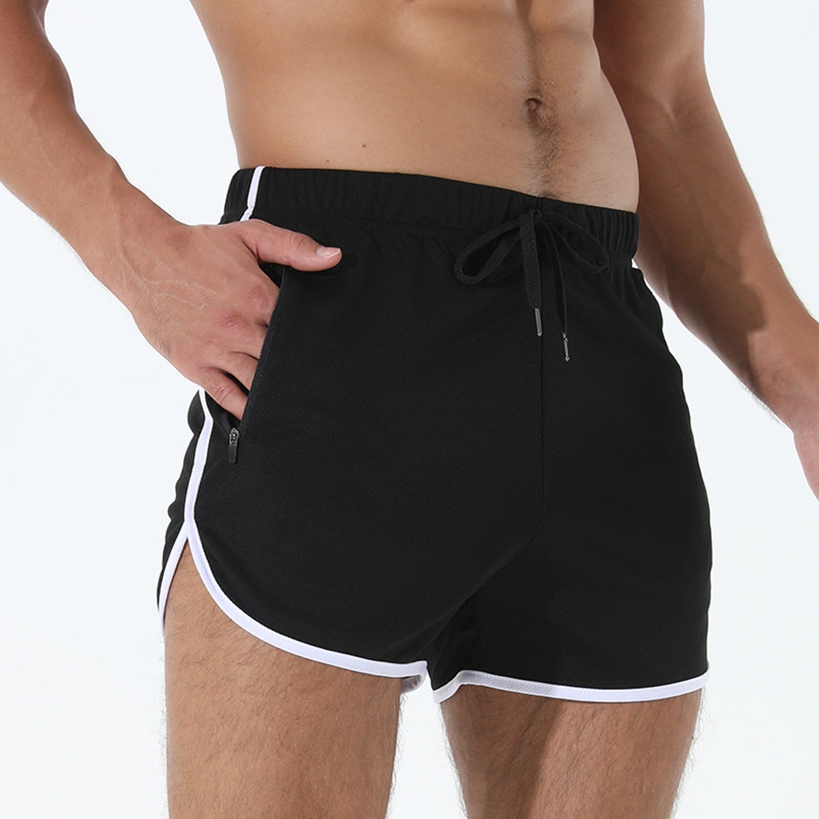 LOVZFMLL Athletic Men's Dolphin Shorts, Lightweight Mesh Zippered