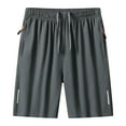 thumbnail image 1 of LOVZFMLL Athletic Shorts for Men Stretchy Comfy Golf Gym Workout Sweat Shorts Elastic Waist Drawstring Running Shorts with Zipper Pockets Gray 5XL, 1 of 5