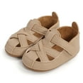 thumbnail image 1 of LOVZFMLL Baby Boy Girl Summer Sandals Non-Slip Soft Sole Casual First Walkers Flat Shoes Closed Toe Infant Crib Prewalkers Shoes Khaki 12-15 Months, 1 of 8