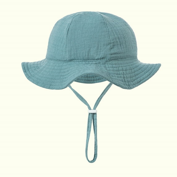 LOVZFMLL Baby Boys Girls Bucket Hat Wide Brim Sun Protection Adjustable Summer Outdoor Beach Sun Hat for Age 3-12 Months