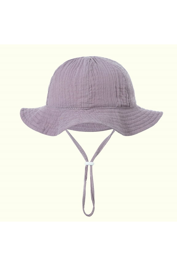 Baby Boys Girls Bucket Hat Wide Brim Sun Protection Adjustable Summer Outdoor Beach Sun Hat for Age 3-12 Months
