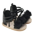 thumbnail image 1 of LOVZFMLL Baby Girls Summer Sandals Flower Soft Sole Princess Dress Shoes for Beach Outdoor Infant Crib First Walkers Prewalkers Black 9-12 Months, 1 of 7