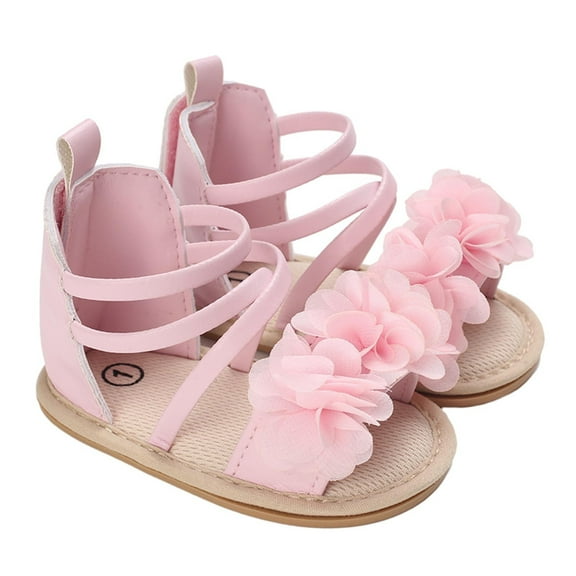 LOVZFMLL Baby Girls Summer Sandals Flower Soft Sole Princess Dress Shoes for Beach Outdoor Infant Crib First Walkers Prewalkers Pink 0-6 Months
