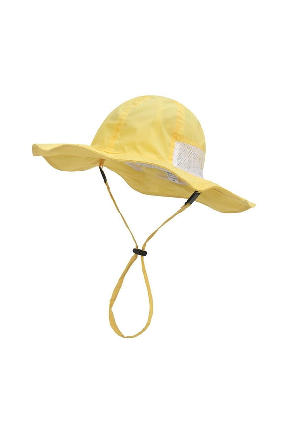 Baby or Toddler Boys Girls Bucket Hat Adjustable Wide Brim Sun Protection Outdoor Beach Playing Sun Hat for Age 4Months-6 Years