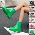 thumbnail image 1 of LOVZFMLL Boots for Women Ankle Booties Round Toe Waterproof Low Chunky Heel Rain Boots Spring Fall Fashion Casual Shoes, 1 of 7