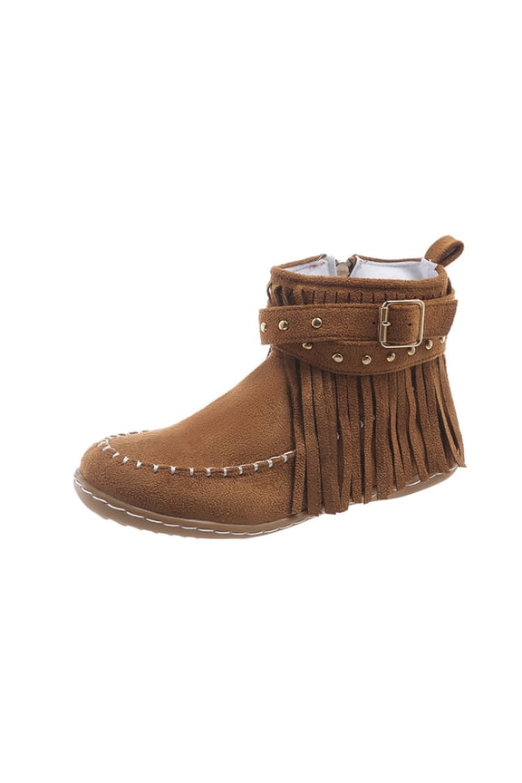 Boots for Women Ankle Booties Side Zipper Round Toe Slip Resistant Flat Heel Studded Fall Winter Fashion Shoes