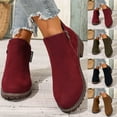 thumbnail image 1 of LOVZFMLL Boots for Women Ankle Chelsea Boots Side Zipper Round Toe Slip Resistant Low Chunky Heel Casual Comfort Fall Winter, 1 of 7