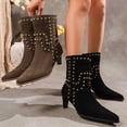 thumbnail image 1 of LOVZFMLL Boots for Women Mid Calf Stovepipe Boots Pointy Toe Slip Resistant Mid Cone Heel Dress Fall Winter Boots Shoes, 1 of 8