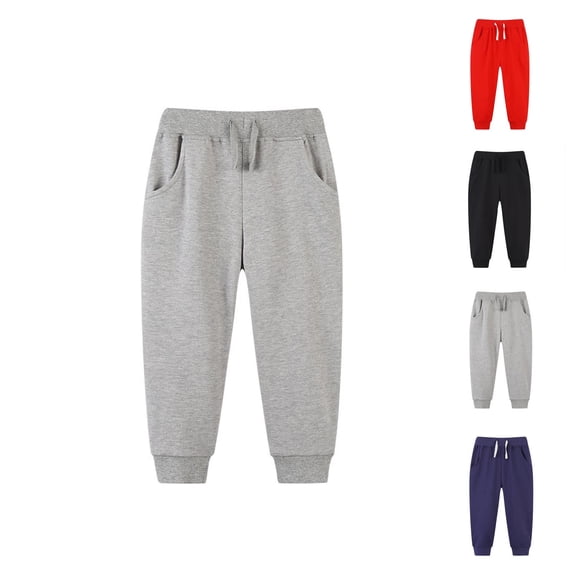 LOVZFMLL Boys Girls Sweatpants Relaxed Fit Joggers Casual Ankle Length Pants Elastic Waist with Pockets Toddler Boys Girls Clothes 2-3 Years