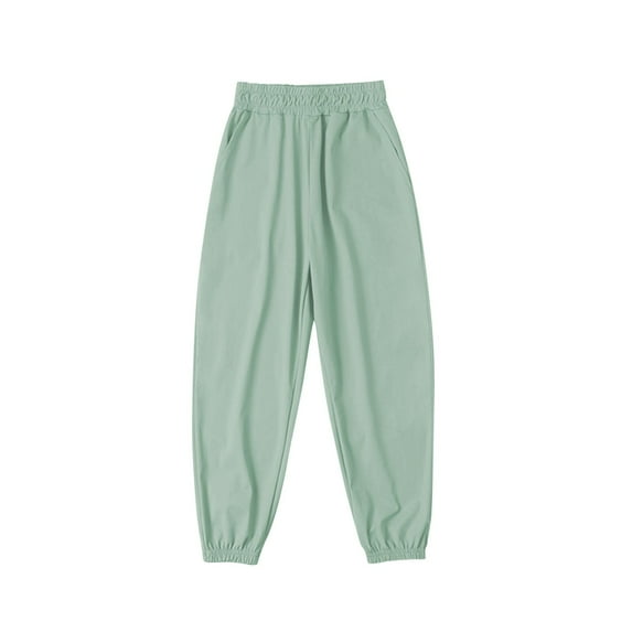 LOVZFMLL Boys Girls Sweatpants Straight-Leg Loose Fit Ankle Length Joggers for Casual Running Exercise Elastic Waist with Pockets Teen Boys Girls Clothes 13-14 Years
