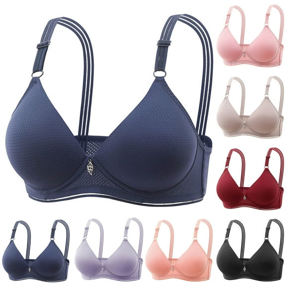 LOVZFMLL Bras for Women Comfortable Soft Push Up Everyday Bras Full Coverage No Underwire Breathable Bras Bralettes