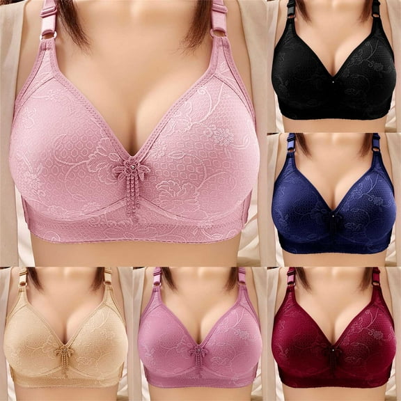 LOVZFMLL Bras for Women Comfortable Soft Push Up Everyday Bras No Underwire Full Coverage Breathable Padded Bralettes