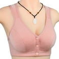 thumbnail image 1 of LOVZFMLL Bras for Women Solid Color Comfort Soft Breathable Bras No Underwire Push Up Front Closure Bra Everyday Bralettes Watermelon Red 2XL, 1 of 3