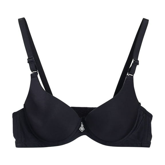 LOVZFMLL Bras for Women Solid Color Comfort Soft Push Up Bra Breathable Seamless Adjustable Straps Everyday Bralettes Black S