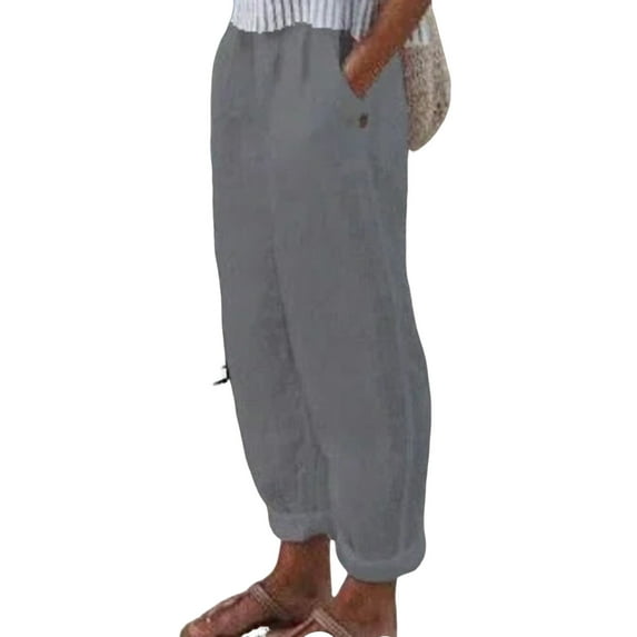 LOVZFMLL Casual Pants for Women Relaxed Fit Tapered Trousers Vocation Clothes Drawstring Elastic Waisted Loungewear Pants
