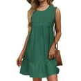 thumbnail image 1 of LOVZFMLL Dresses for Women 2025 Summer Sleeveless Tank Midi Sundress Casual Ruffle Hem Tiered Beach Vacation Clothes Army Green M, 1 of 6