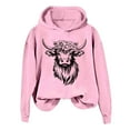 thumbnail image 1 of LOVZFMLL Essentials Hoodie, Cow Print Long Sleeve Loose Fit Pullover Fall Outfits 2025 Casual Sweatshirt Women Fashion Comfort Tops, 1 of 3