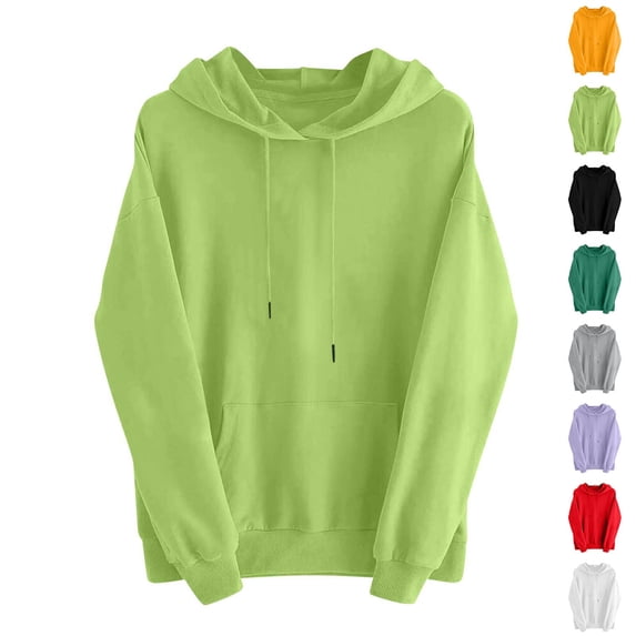 LOVZFMLL Essentials Hoodie Long Sleeve Hooded Loose Fit Pullover Basic Fall Clothes 2025 Women Fashion Sweatshirt Comfort