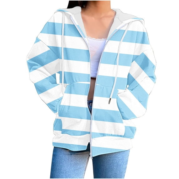 LOVZFMLL Essentials Hoodie for Women Full Zip Up Casual Fall Sweatshirt Loose Fit Long Sleeve Pullover with Pockets
