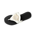thumbnail image 1 of LOVZFMLL Flat Sandals for Women 2025 Summer Fashion Metal Vacation Beach Flip Flops Thong Casual Outdoor Slippers White 5.5, 1 of 5