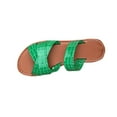 thumbnail image 1 of LOVZFMLL Flat Sandals for Women Summer Casual Cross Strap Slippers Open Toe Beach Comfort Walking Slides Outdoor Slip On Green 6.5, 1 of 9