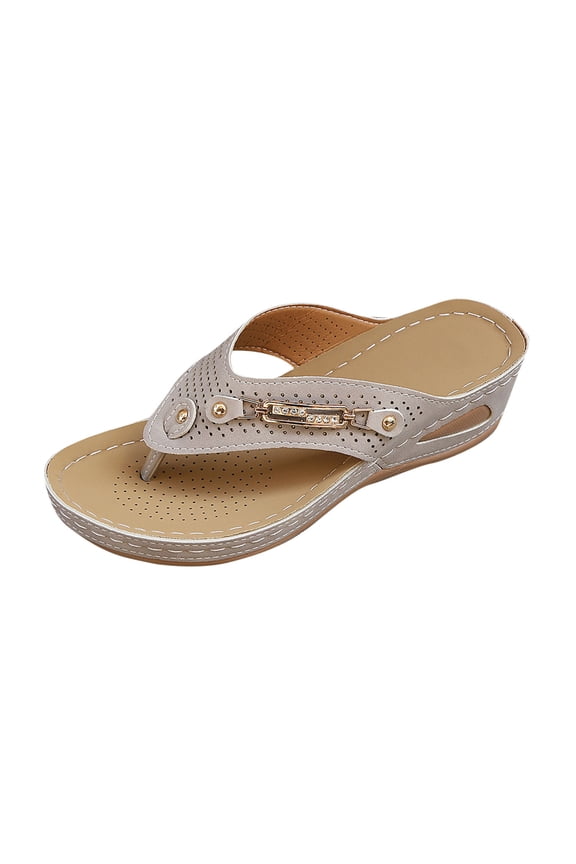 Flip Flops Sandals for Women Casual Slip On Open Toe Thong Summer Beach Vacation Outdoor Slides Sandals Clogs Gray 6