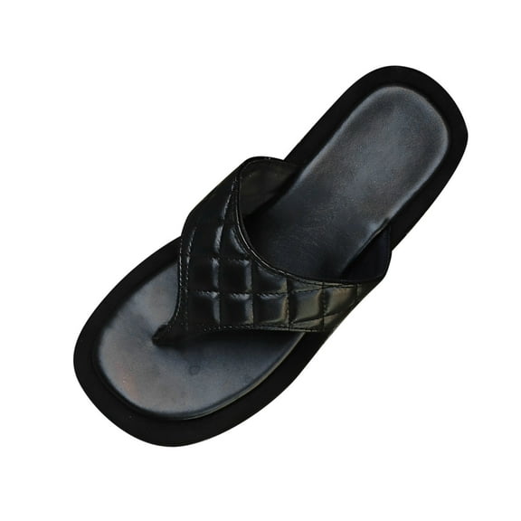 LOVZFMLL Flip Flops for Women 2025 Fashion Casual Thick Flat Thong Slippers Summer Outdoor Walking Beach Vacation Slippers Black 5.5