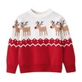 thumbnail image 1 of LOVZFMLL Girl's Sweater, Crew Neck Ribbed Pullover Print Themed, Casual Cozy Christmas Sweater Fall Clothes Warm Winter Tops Toddler Boys Girls Clothes for 4-5 Years, 1 of 6