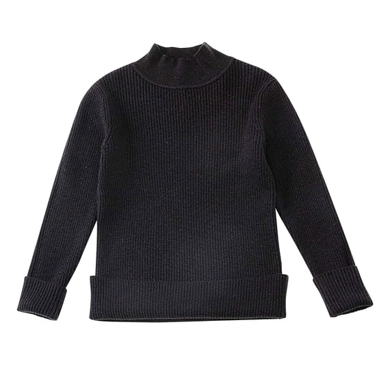LOVZFMLL Girl's Sweater, Turtleneck Ribbed Pullover Solid Color, Casual Essential Stretchy Layering Top Fall Clothes Warm Winter Tops Toddler Girls Clothes for 4 Years
