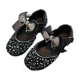 thumbnail image 1 of LOVZFMLL Girls Dress Shoes Mary Jane Princess Shoes Girls' Flats Glitter Low Heels Lace Bow Wedding Party Footwear for Toddler Kid Black 9-12 Months, 1 of 4