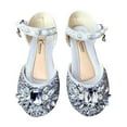 thumbnail image 1 of LOVZFMLL Girls Dress Shoes Mary Jane Wedding Party Shoes Glitter Rhinestone Princess Flat Footwear for Toddler Kids Silver 3-6 Months, 1 of 3