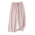 thumbnail image 1 of LOVZFMLL Girls Wide Leg Pants Solid Flowy Loose Fit Pants Casual Comfy Soft Full Length Pants Elastic Waist Little Girls Clothes 10-11 Years, 1 of 6
