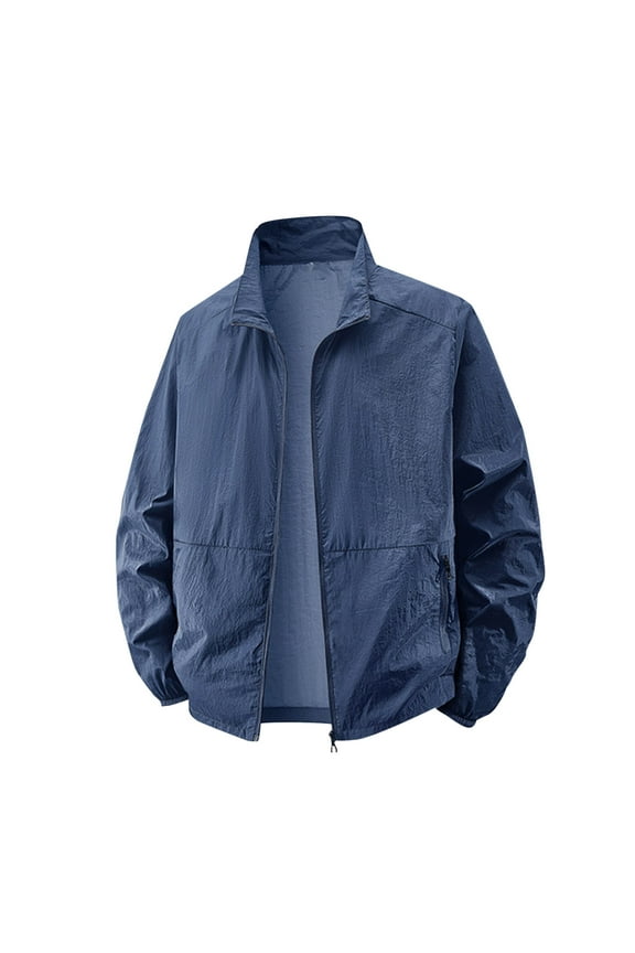 Golf Jacket for Men Lightweight Casual Windbreakers Zip Up Spring Fall Golf Coats Outerwear with Zipper Pockets