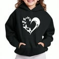 thumbnail image 1 of LOVZFMLL Hoodies for Girls Casual Loose Heart Print Hooded Sweatshirt Solid Color Long Sleeve Pullover Tops with Pocket Teen Girls Spring Fall Clothes 13-14 Years, 1 of 4