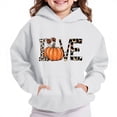 thumbnail image 1 of LOVZFMLL Hoodies for Girls Halloween Casual Loose Hooded Sweatshirt Solid Color Long Sleeve Pocket Pullover Tops Little Girls Spring Fall Clothes 5-6 Years, 1 of 4