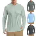 thumbnail image 1 of LOVZFMLL Hoodies for Men, Solid Performance Sun Protection Hooded Shirt, Lightweight Breathable for Outdoor Athletic Workout, Relaxed Fit Fall Clothes, 1 of 3