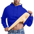 thumbnail image 1 of LOVZFMLL Hoodies for Men, Classic Solid Color Fleece-Lined Hooded Sweatshirt Pullover Winter Warm Cozy Casual Loose Tops, 1 of 7