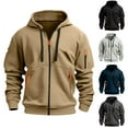 thumbnail image 1 of LOVZFMLL Hoodies for Men Full Zip Up Hooded Sweatshirt Casual Coats Jackets with Zipper Pockets Outdoor Exercise Cargo Outerwear, 1 of 9