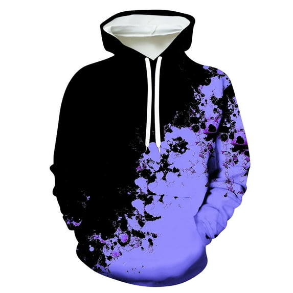 LOVZFMLL Hoodies for Men, Printed Athletic Workout Sweatshirt Hooded Pullover Long Sleeve Casual Loose Fit Fall Clothes Tops