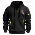 thumbnail image 1 of LOVZFMLL Hoodies for Men, Printed Cargo Hooded Sweatshirt with Half-Zip and Multiple Pockets Pullover Tops Fall Clothes, 1 of 4