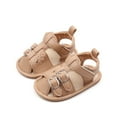 thumbnail image 1 of LOVZFMLL Infant Baby Boy Girl Summer Sandals Soft Sole Closed Toe First Walkers Shoes for Crib Prewalkers Outdoor Flat Shoes Khaki 9-12 Months, 1 of 7
